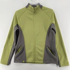 Wind River Women's Jacket Small Green Grey Exercise Full Front Zip Up Pockets